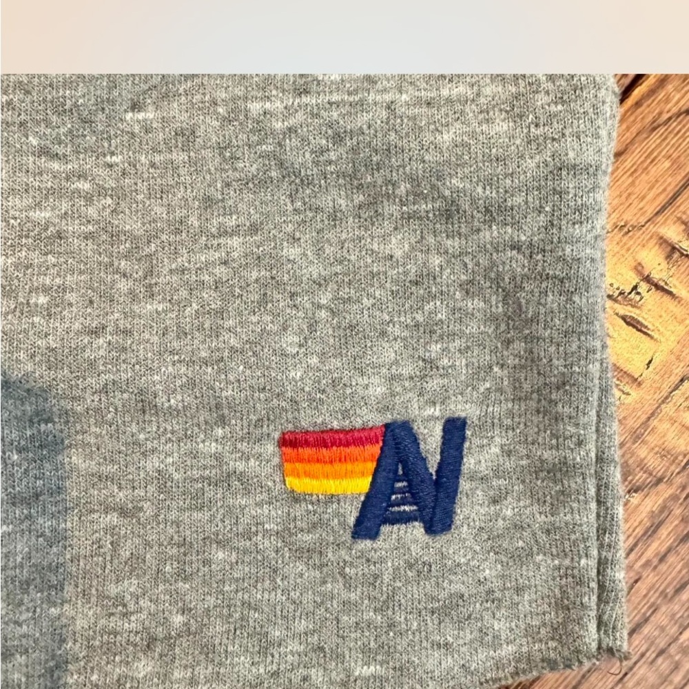 Aviator Nation Gray Sweatshirt with Rainbow Stripes - Picture 4 of 4
